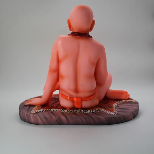 Swami Samarth Fiber Idol/Murti in Sitting Position (7 Inch, Orange)